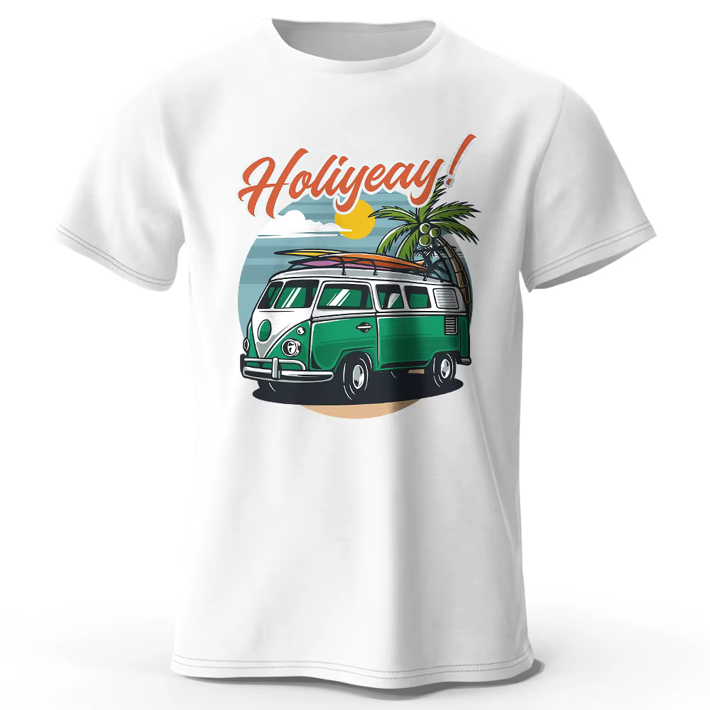 Insigne de coucher de soleil Tropical imprimé unisexe hommes femmes T-Shirt t-shirts hauts 100% coton palmier graphique île vêtements de vacances