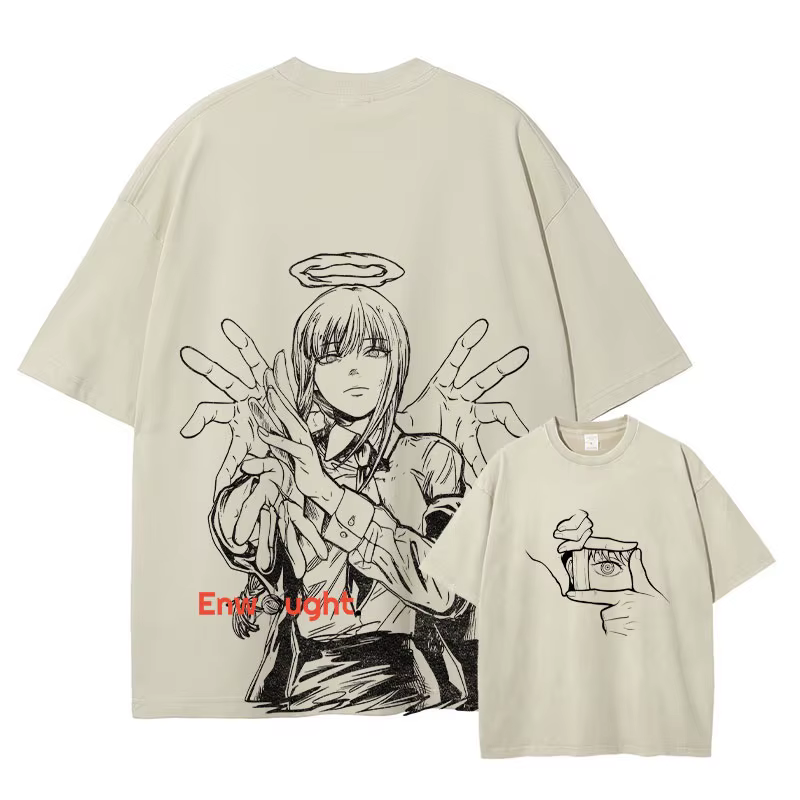 Hayakawa Aki T-shirt Anima Makima Denji Vintage lavé hauts t-shirts tronçonneuse démon manches courtes Manga graphique