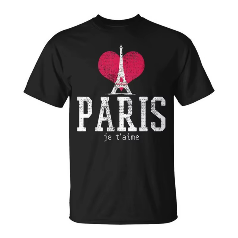 Paris Tour Eiffel motif T-shirt hommes 3d imprimé France t-shirts hauts femmes été décontracté à manches courtes