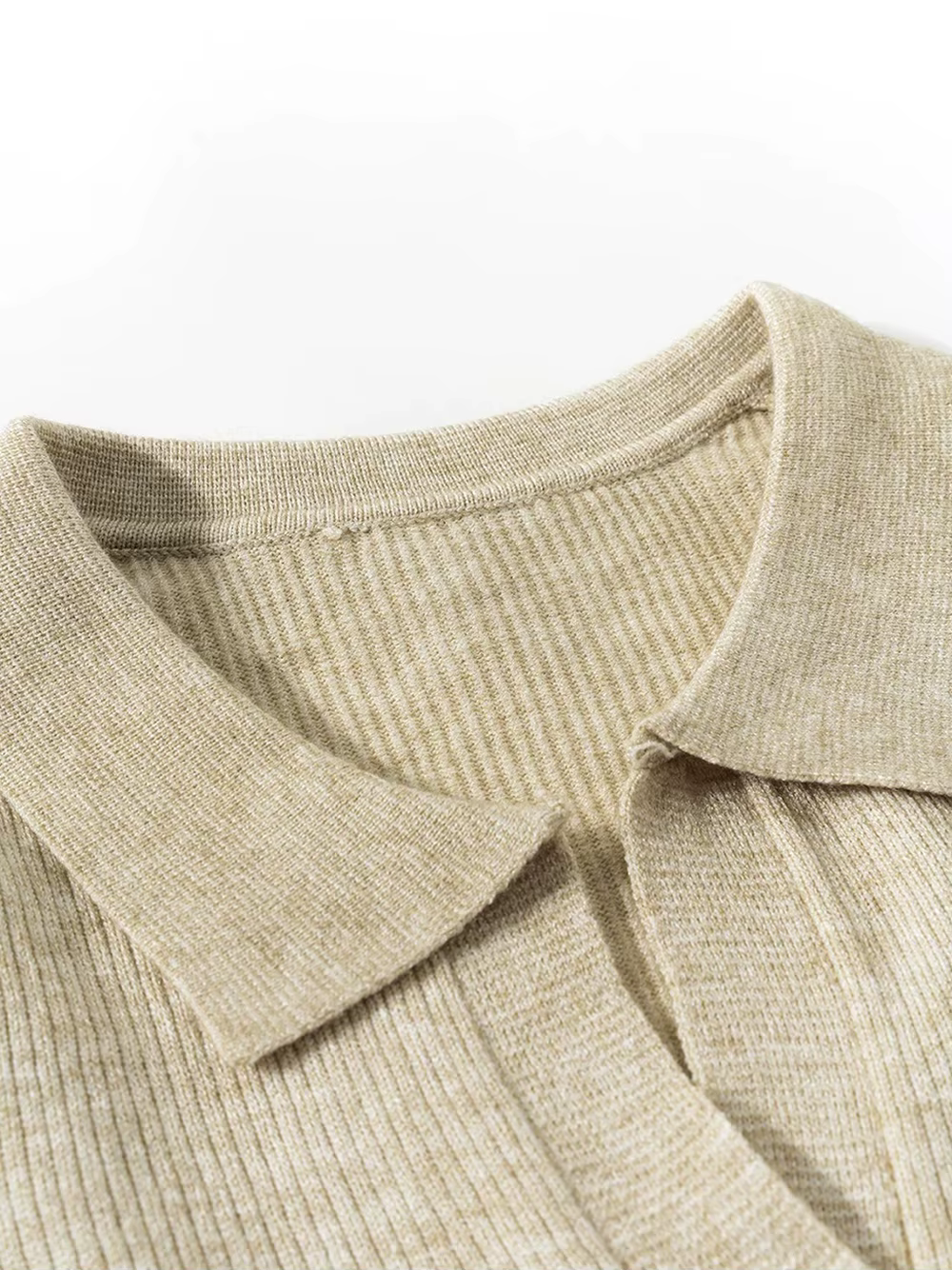 Polo en tricot côtelé pour femme