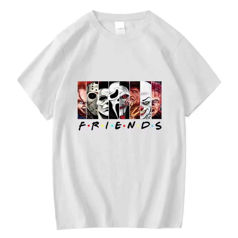T-shirt à col rond imprimé Funny Friends pour hommes