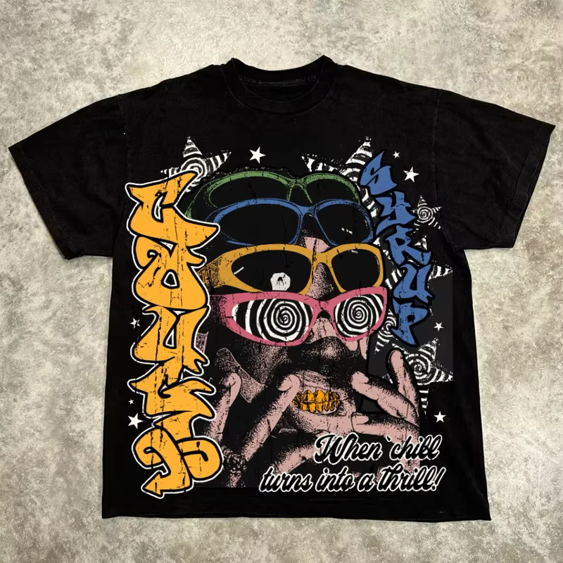 T-shirt graphique hommes femmes haut Vintage Hip Hop Streetwear surdimensionné