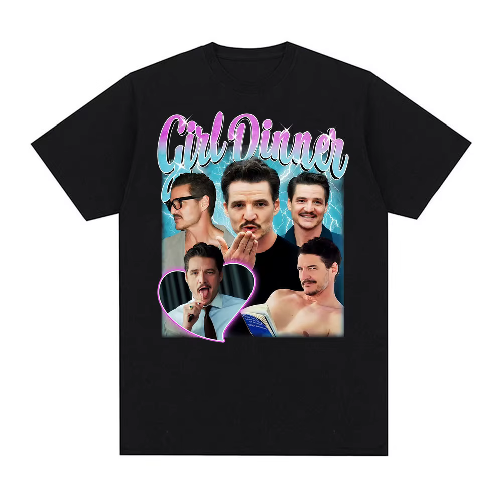 2025-26 vente chaude Pedro Pascal fille dîner T-shirt Cush Meme drôle esthétique graphique