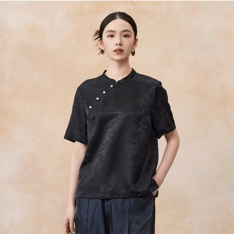 Birdtree, T-shirt 100% soie véritable 28MM