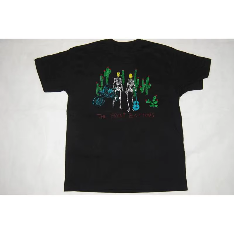 T-shirt noir en coton pour musique de groupe The Front Bottoms, toutes tailles
