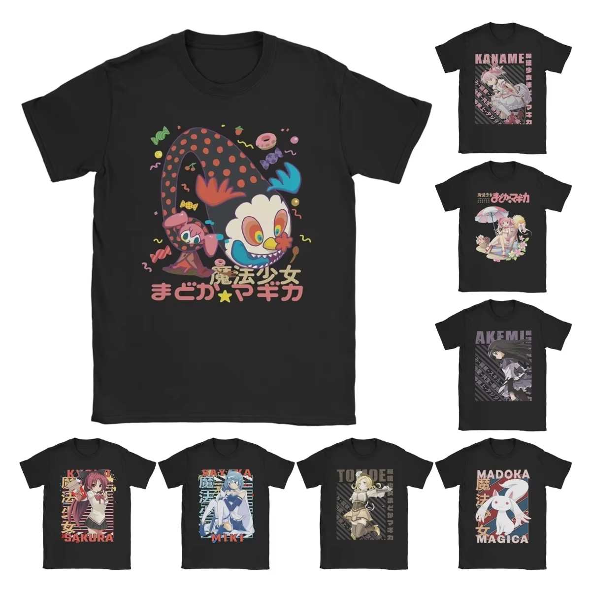 Dessert sorcière Charlotte t-shirt hommes coton T-Shirts décontractés col rond Madoka Magica Anime