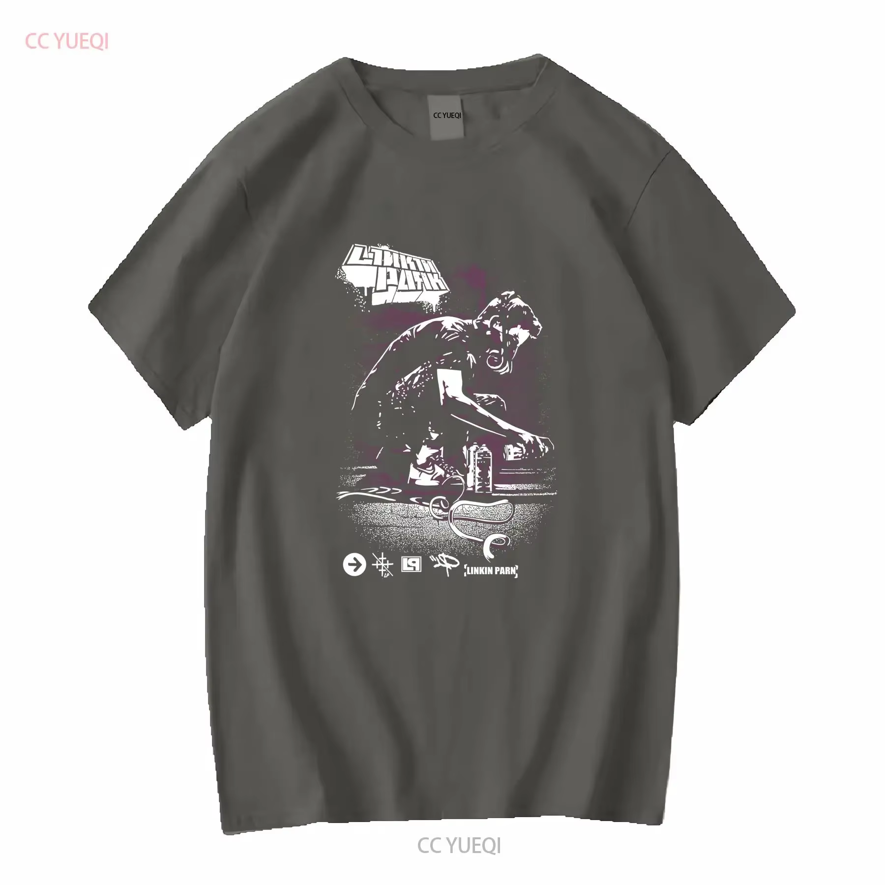 Black Linking Park Band T Shirt manches longues ou courtes vintage Vêtements de créateurs délavés Polyvalent Légèrement Élégant Mode décontractée