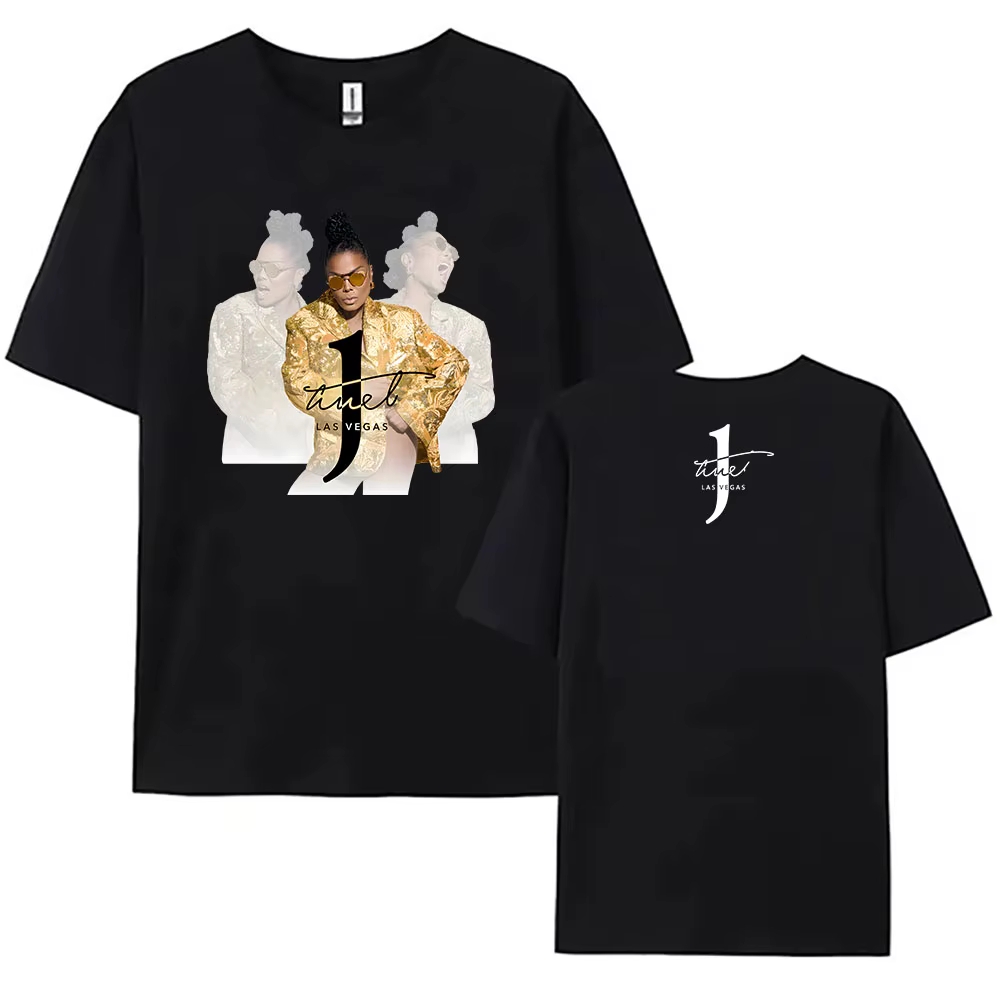 Las Vegas Tour 2025 Janet Jackson T-shirt coton été col rond femme t-shirts de haute qualité décontracté Grunge