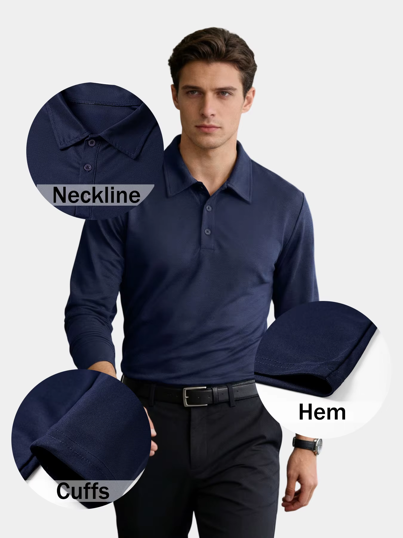Polo à manches longues pour homme