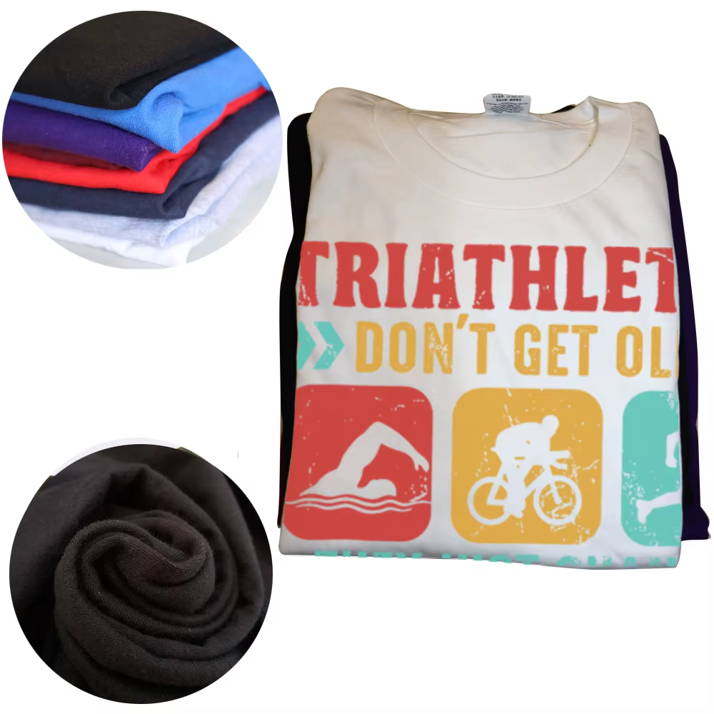 Conception de Triathlon drôle hommes femmes Triathlètes natation vélo course T-shirt été graphique coton Streetwear à