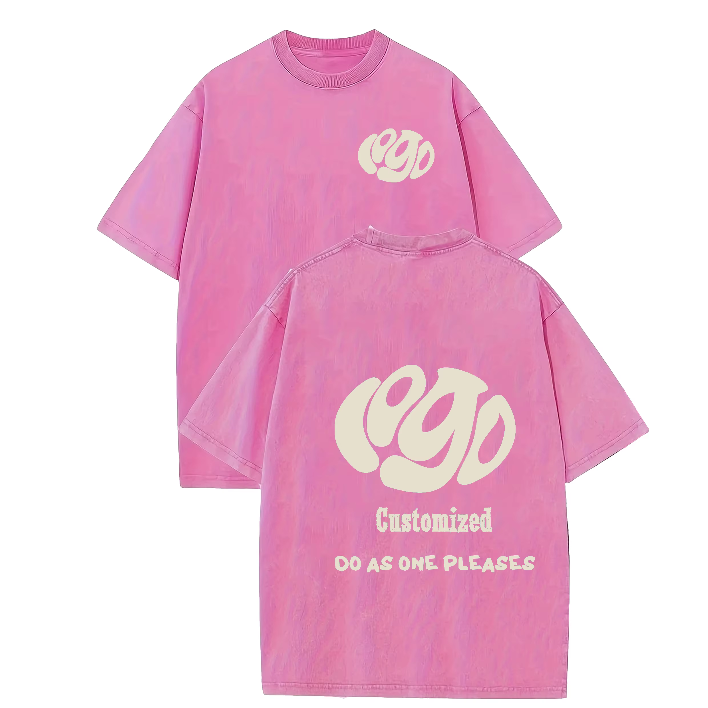 Personnalisez votre LOGO Hip Hop Streetwear hommes 100% coton T-shirts surdimensionné haut délavé t-shirt unisexe été rétro marque personnalisée