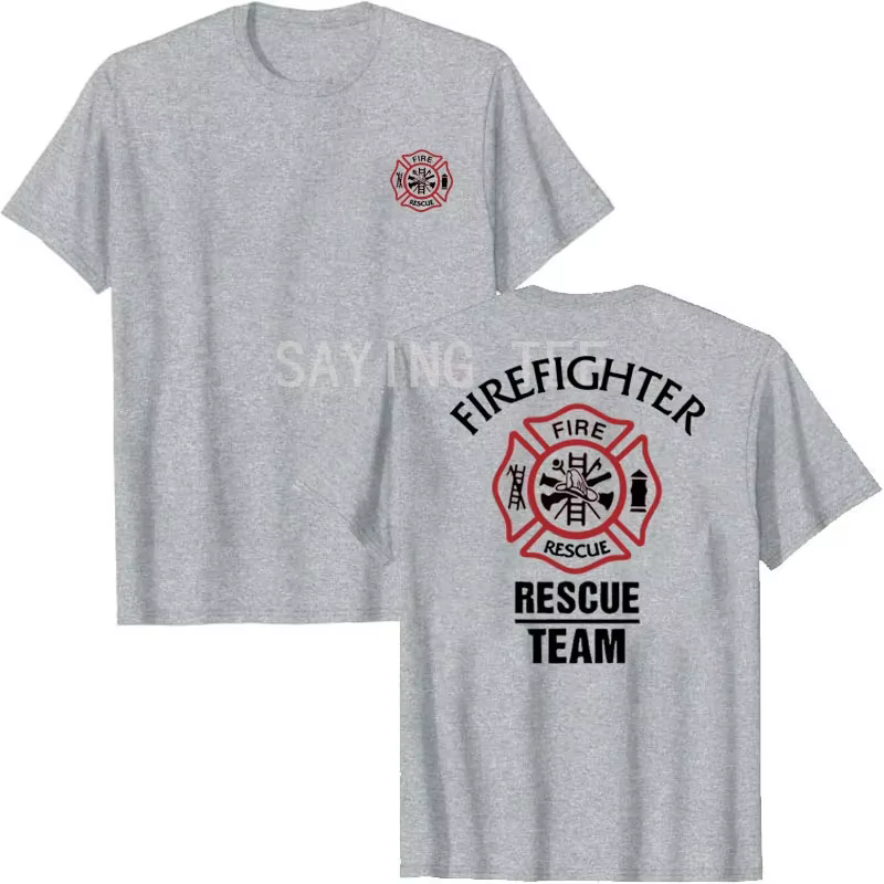 T-shirt d'équipe de sauvetage de pompier pour homme