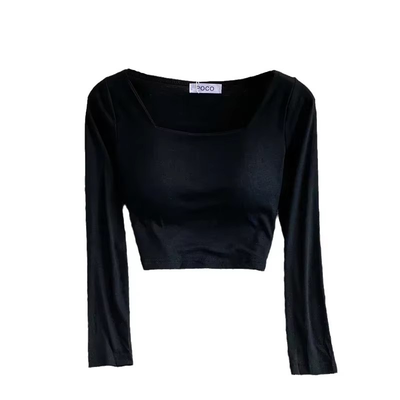 T-shirt à manches longues pour femmes avec soutien-gorge intégré