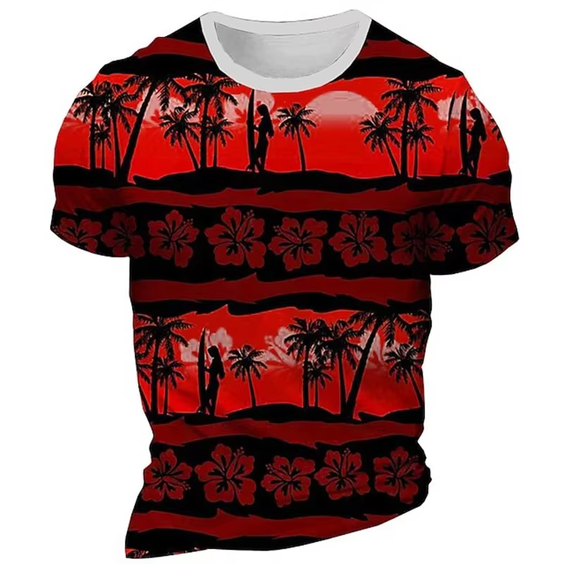 T-shirt vert à motif Chevron montagne pour homme