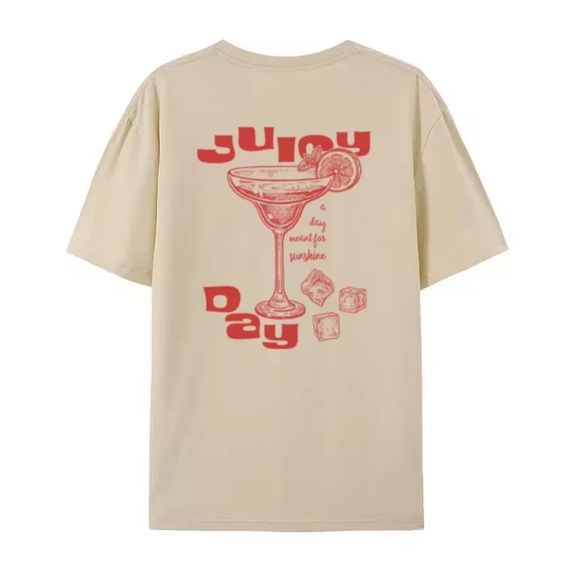 T-Shirt de Cocktail Imprimé au Dos pour Femme