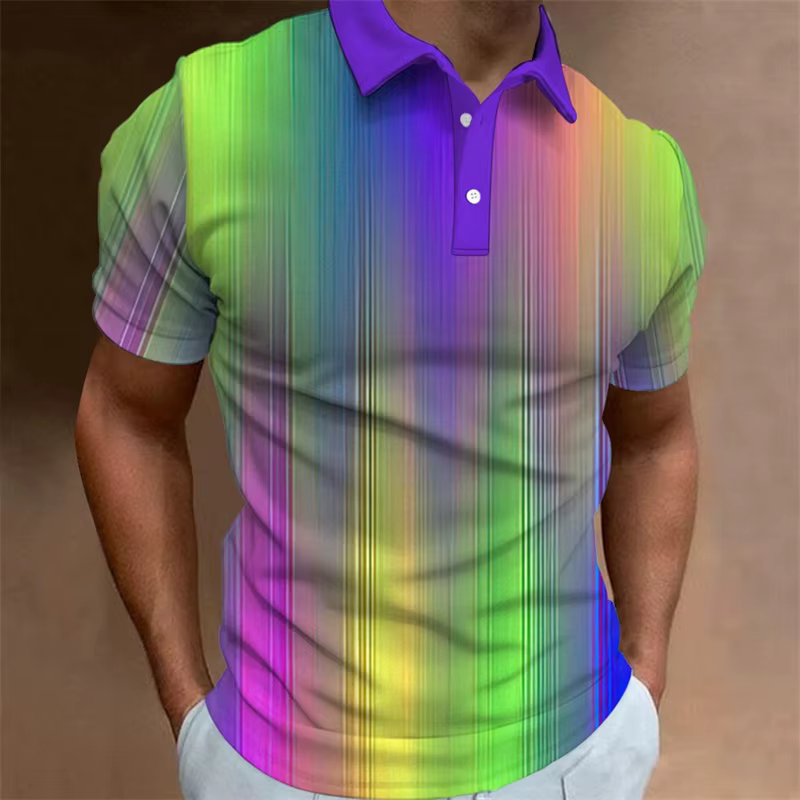 Polo arc-en-ciel à la mode pour hommes