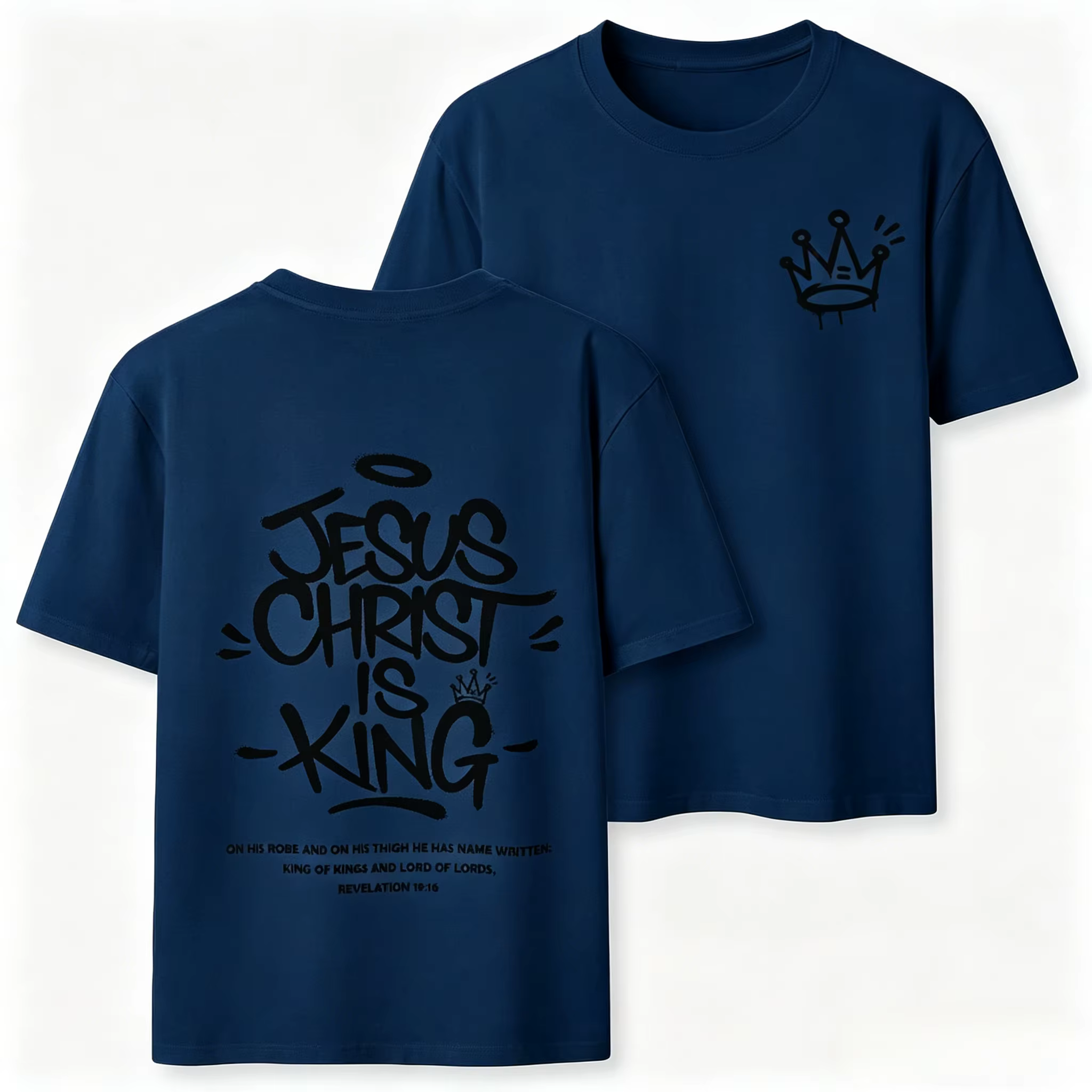 Nouveau style 2026 – T-shirt chrétien respirant et décontracté de haute qualité « Jésus-Christ est Roi » pour hommes et femmes – Collection été