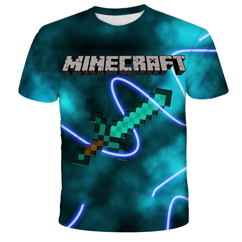 T-shirt décontracté Uniqlo Minecraft imprimé en 3D