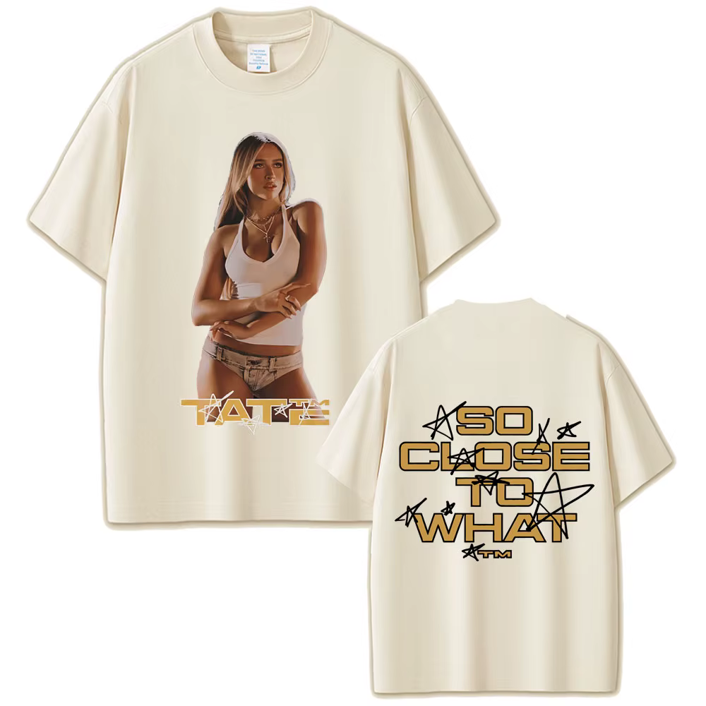 Chanteur Tate Mcrae donc près de ce que Album T-shirt Miss possessif Tour 2025 t-shirts été hommes femmes mode surdimensionné T-shirt
