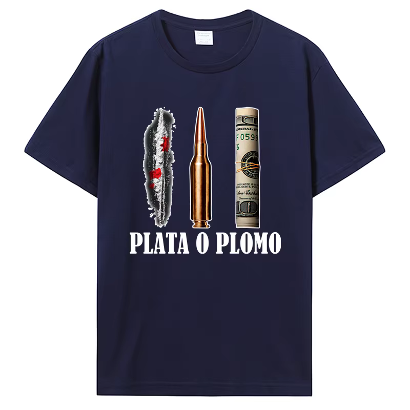 T-shirt pour homme, couleur argent ou plomb, EL Patron