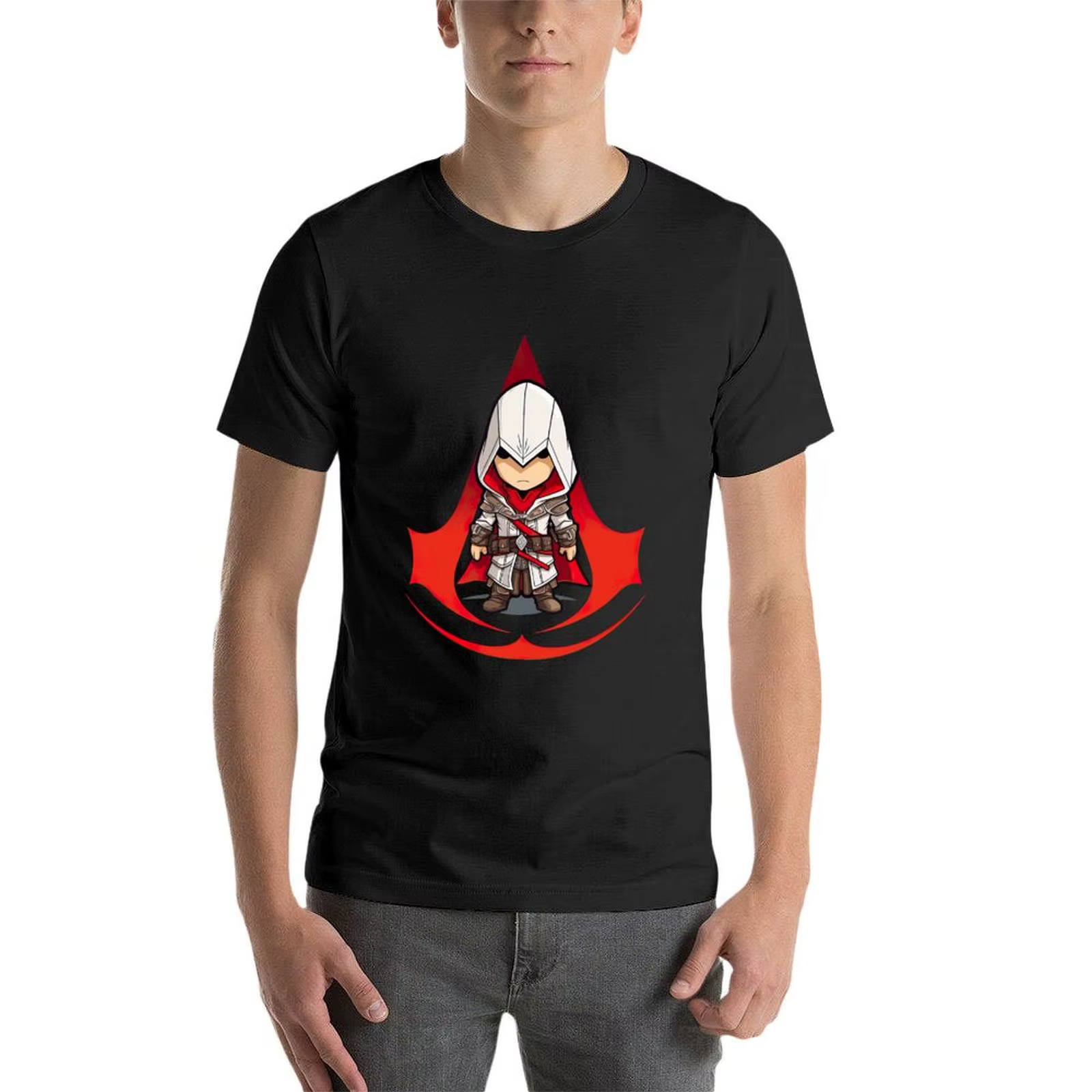 T-Shirt Assassins Creed Chibi avec Logo pour Homme