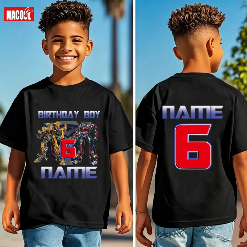 T-shirt d'anniversaire personnalisé pour garçons
