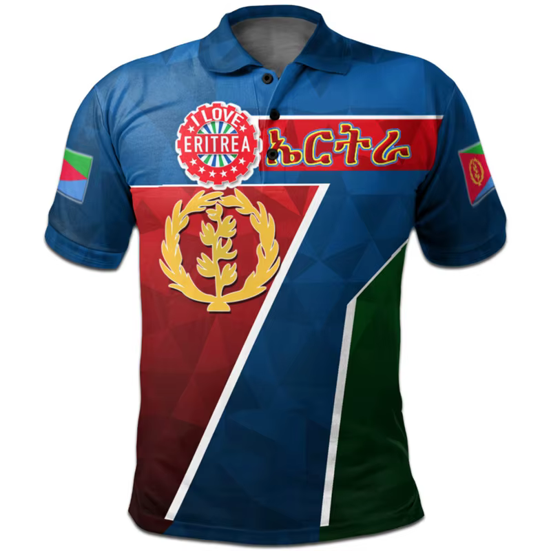 Polo imprimé 3D The Feel of Eritrea pour hommes