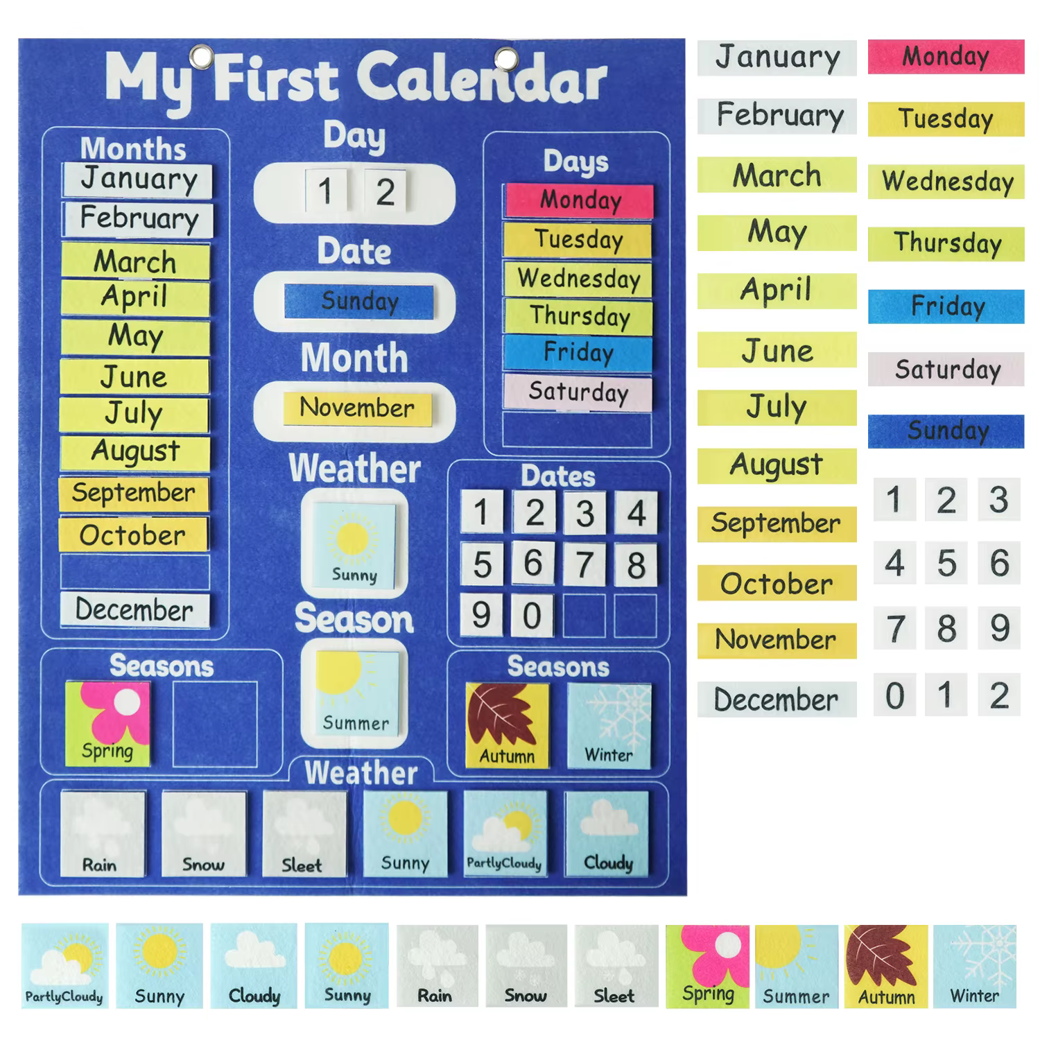 Tableau en feutre pour calendrier des enfants