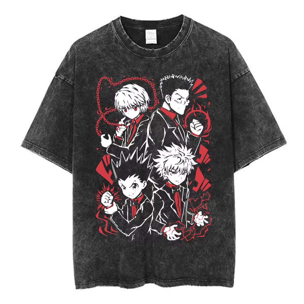 T-shirt délavé vintage avec logo Hunter X Hunter 2026