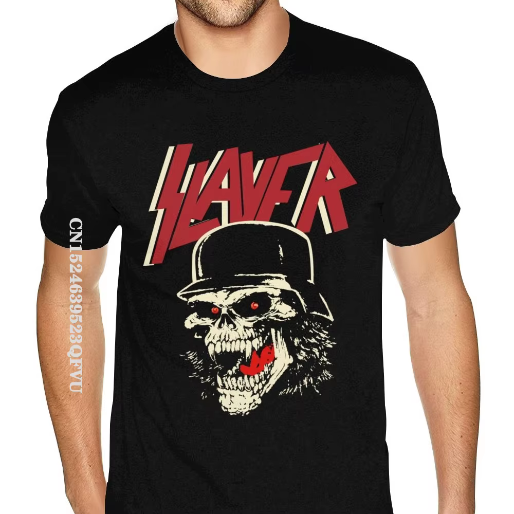 Cool Slayer t-shirt Grunge Rock Band hommes t-shirt hommes Punk Rock coton urbain t-shirt pas cher Discount Vintage t-shirt