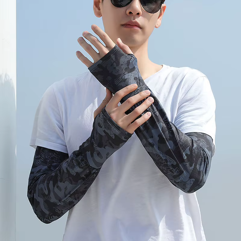 Manches de protection solaire amples camouflage pour hommes et femmes