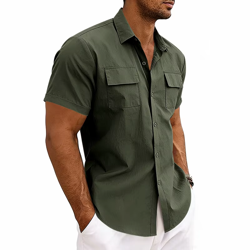 Chemise de travail à manches courtes pour homme