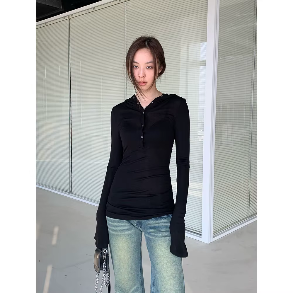 Techwear Cleanfit – T-Shirt à capuche et cordon de serrage pour femme