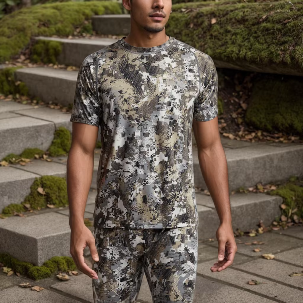 T-shirt pour homme, antibactérien, séchage rapide, imprimé camouflage, chasse, manches courtes, vêtements de chasse d'été