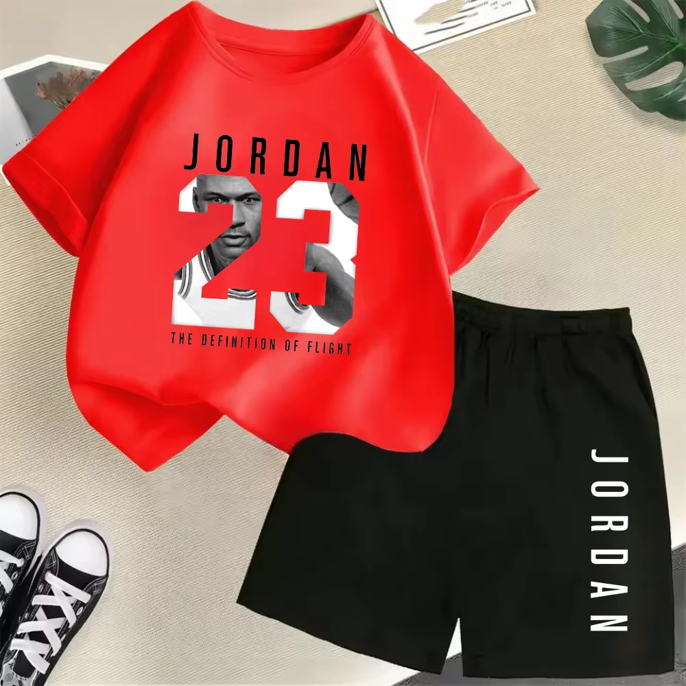 Ensemble T-shirt et short d'été à manches courtes pour enfants