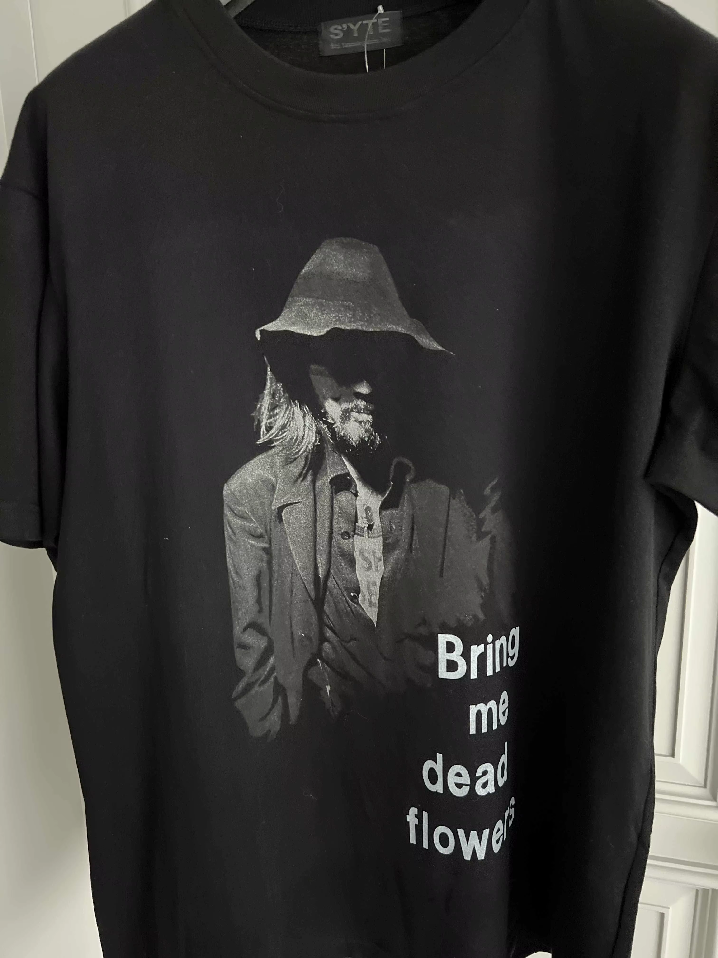 YAMAMOTO T-shirt imprimé noir en pur coton au design original