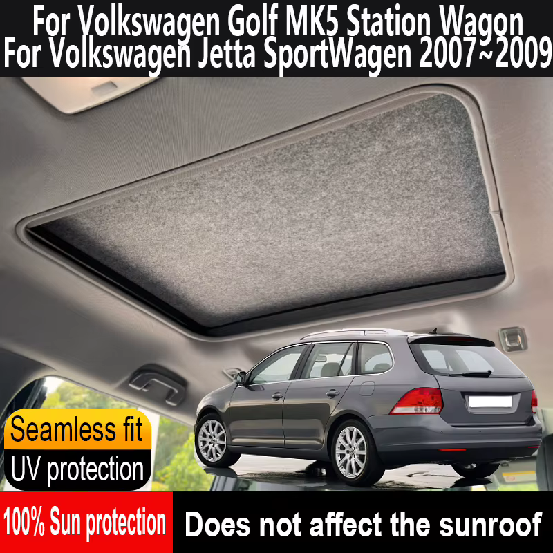 Pare-soleil de toit isolant pour Volkswagen Golf 2007~2009 2008 MK5, anti-UV, adsorption électrostatique, rideau de toit