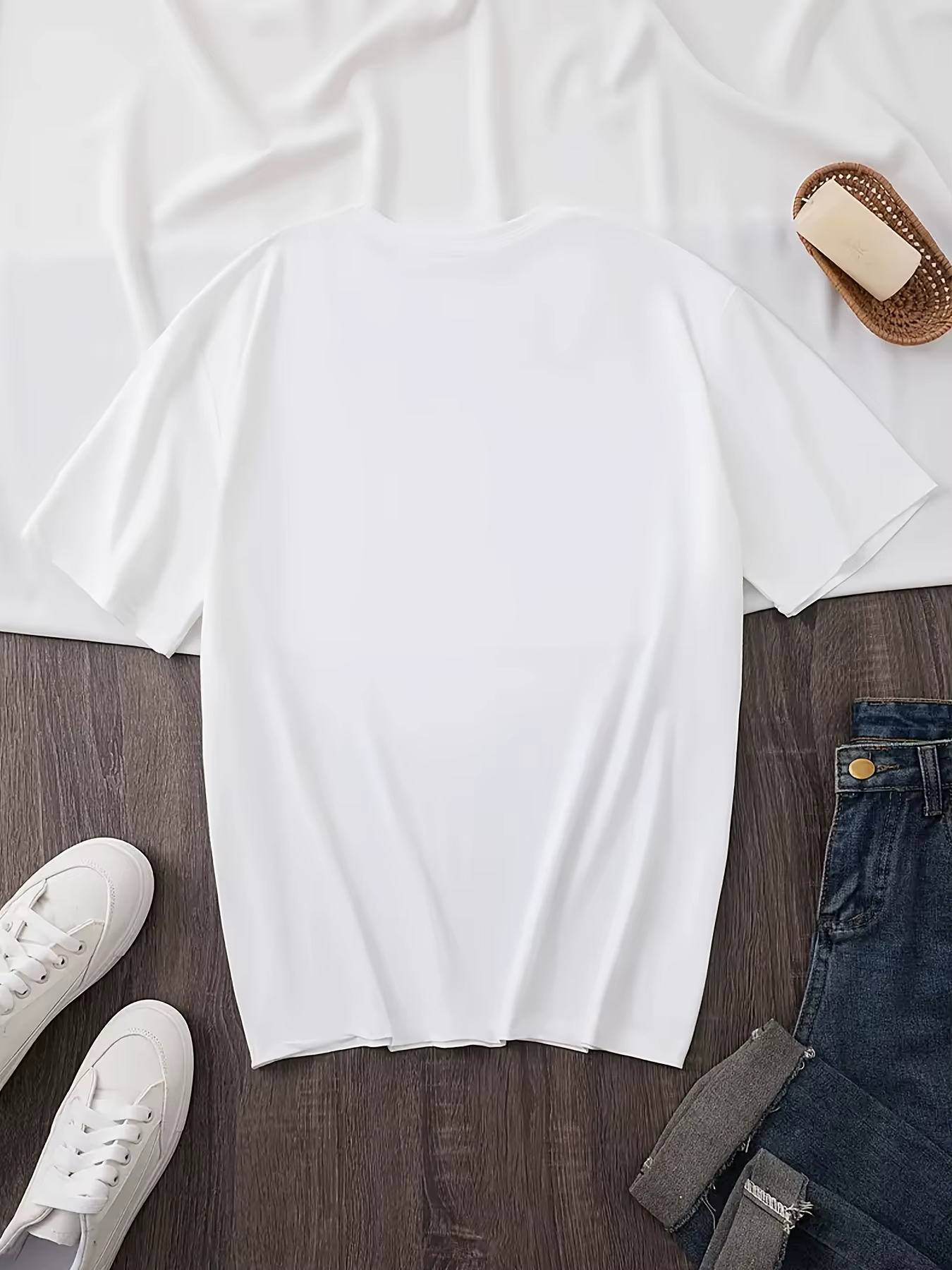 T-shirt d'été imprimé à motif rayé bleu clair pour femmes