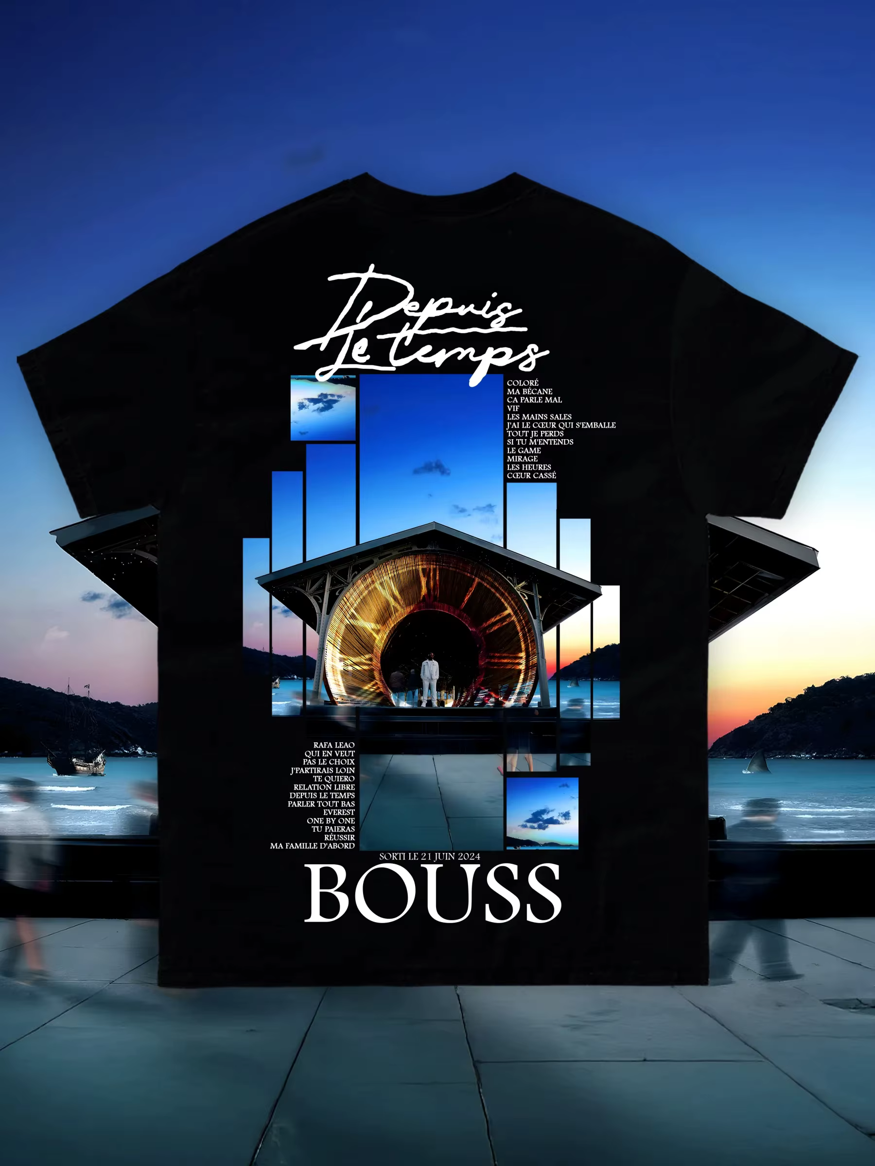 T-shirt imprimé du rappeur français Bouss