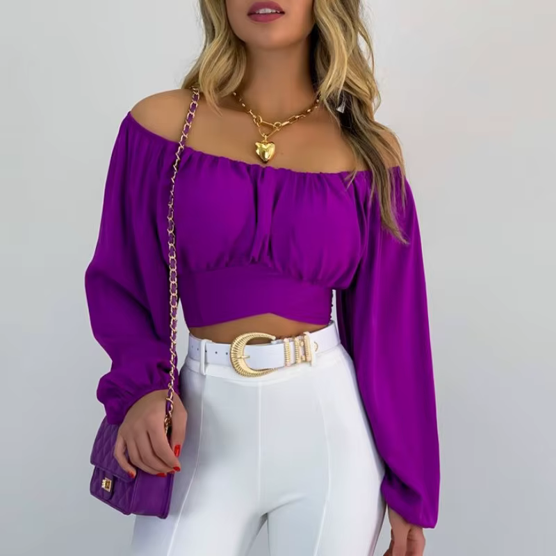 T-shirt à manches bouffantes à lacets pour femmes