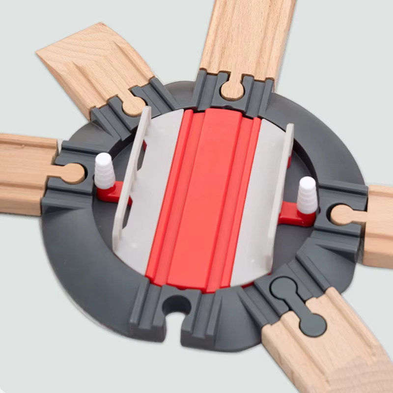 Nouveaux toutes sortes de pistes en bois et plastique, accessoires, pont incurvé, adaptés aux pistes de Train en bois de marque, jouets ferroviaires pour enfants, cadeaux