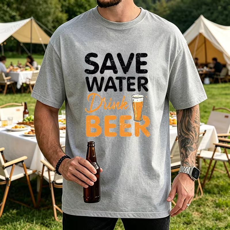 T-shirt pour homme avec citation amusante sur la bière