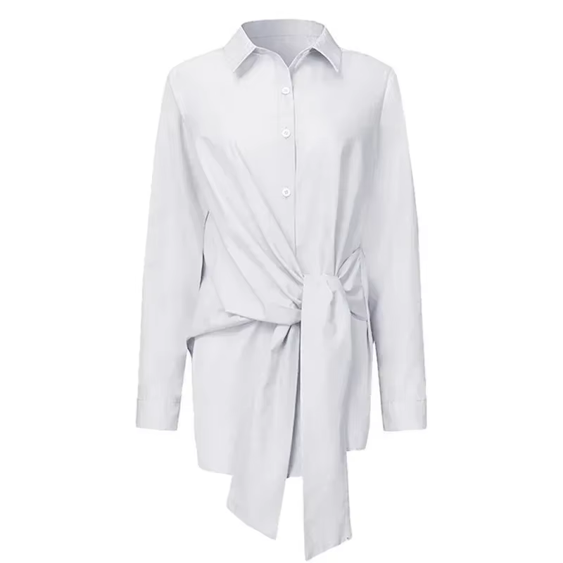 Chemise à manches longues en coton pour femmes