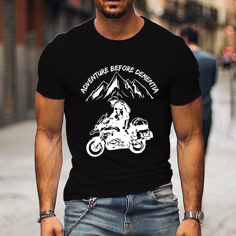 Adventure avant la démence chemises pour hommes drôle montagne aventure moto T-shirts Harajuku mode t-shirt t petit haut
