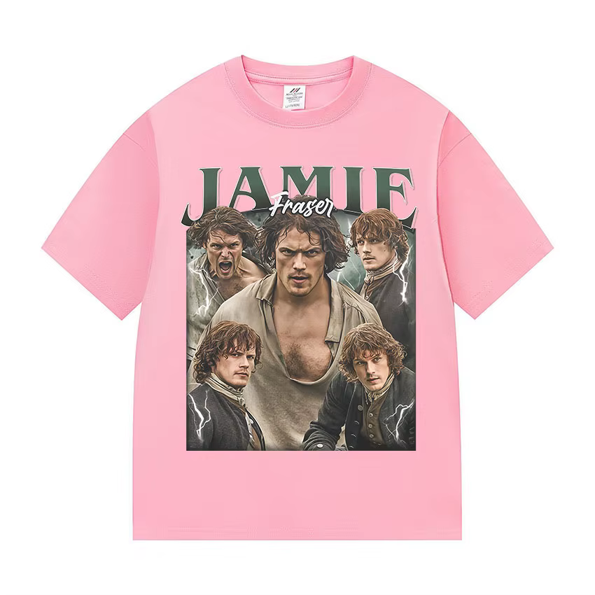 Série télévisée classique Jamie Fraser T-Shirts graphiques mode homme gothique surdimensionné T-shirt Vintage