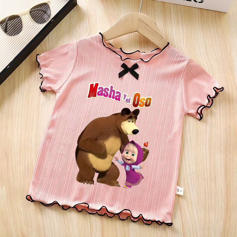T-shirts à manches courtes pour enfants Mashas and The Bears