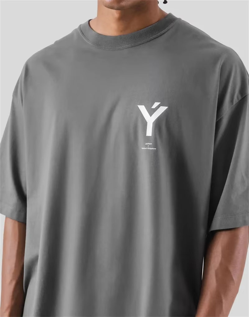 LYFT ONE POINT Y imprimer grand T-shirt hommes course sport gymnase Fitness entraînement surdimensionné
