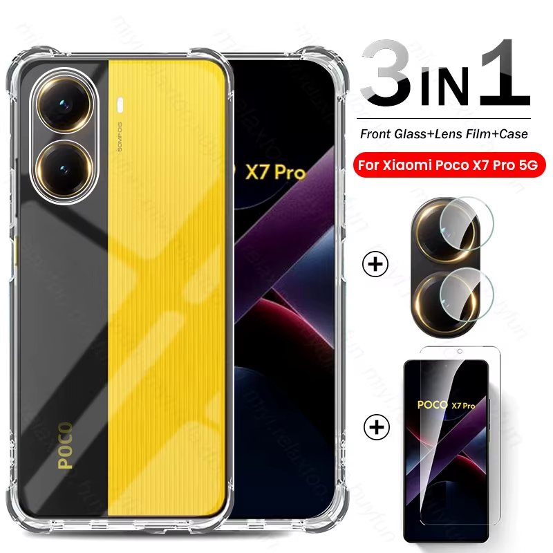 Coque souple en TPU 3 en 1 pour Poco X7 Pro 5G