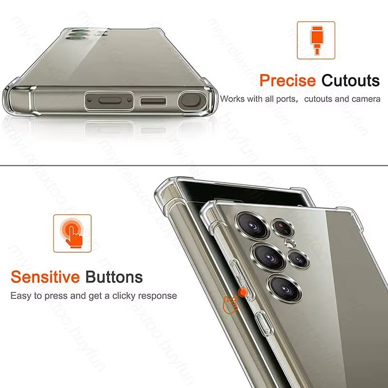 Coque transparente en TPU souple S25Ultra pour Samsung Galaxy S25 S26 Ultra S25+ S26+ S26 Plus S26Ultra, antichoc et transparente