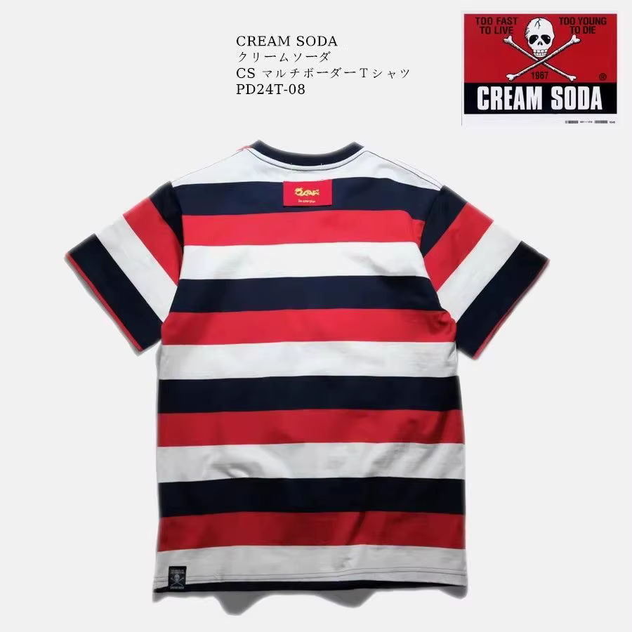 CREAM SODA T-shirt rétro à manches courtes coloré par KING ROCK'N'ROLL